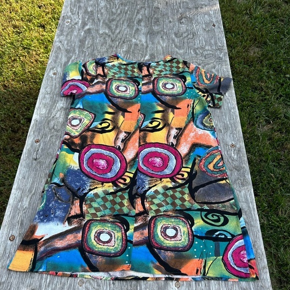 Emery rose colorful retro dress size large fall unique it girl swirl cotton - Picture 7 of 9